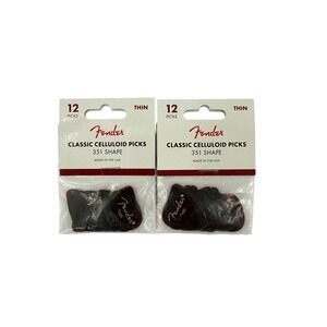 Fender Classic Celluloid Picks 351 Shape Thin Tortoise Shell 24 Pack